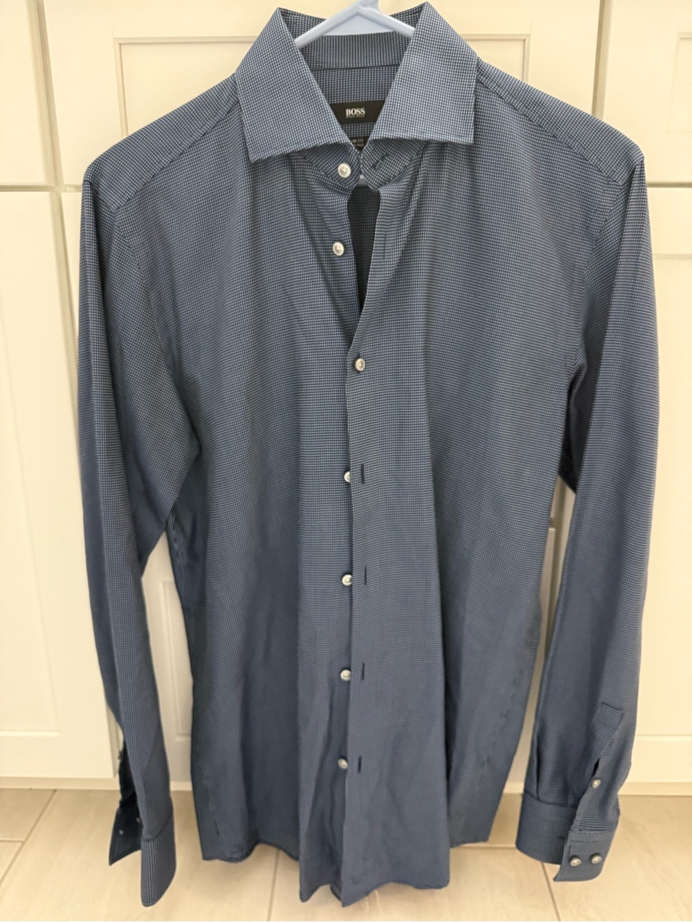 Boss Hugo Boss Blue Dress Shirt, Sz M